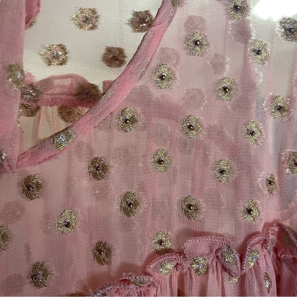 Free People Rose Metallic Mini Dress Size Medium - Picture 7 of 7